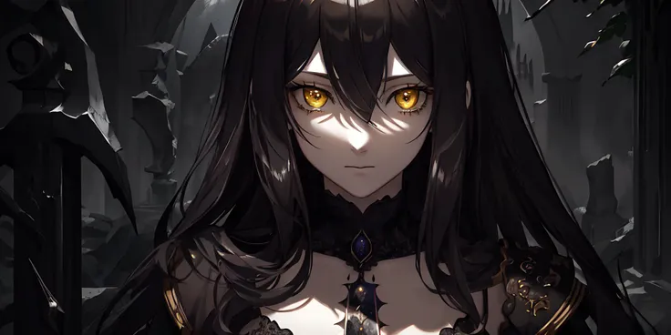 (masterpiece), (best quality), ((1girl)), ((solo)), (yellow eyes),(finely detailed eyes and detailed face), (dark fantasy background), (extremely detailed CG, ultra-detailed, best shadow), ((depth of field)), (long hair),((watercolor)), (witch),(dark magic),standing,beautiful concept illustration, (illustration), (extremely fine and beautiful), (perfect details), dynamic angle, demon,sin