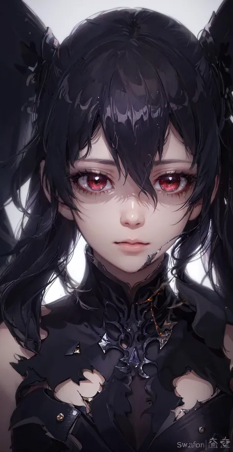 (masterpiece, best quality, ultra-detailed, best shadow), (detailed background,dark fantasy), (beautiful detailed face), high contrast, (best illumination, an extremely delicate and beautiful), ((cinematic light)), colorful, hyper detail, dramatic light, intricate details, (1 girl, solo,black hair, sharp face,low twintails,red eyes, hair between eyes,dynamic angle), blood splatter, swirling black light around the character, depth of field,black light particles,(broken glass),magic circle, <lora:rfktrsTechnotrexV10_rfktrsTechnotrexV10:0.5> <lora:yanlingji_:0.5>