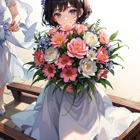 isometric,(wedding bouquet) , highres, beautiful, detailed