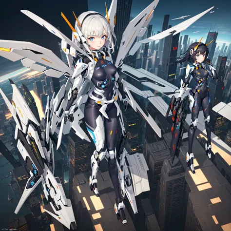 (a girl in a high tech body suit flying through a futuristic city:1.5), (futuristic city:1.5), visor, headgear, (small mecha wings:1.5), masterpiece, ultra detailed CG, hyper intricate fine detail, 8K wallpaper, perfect female figure, huge natural breasts, perfect face, detailed eye description, narrow waist, seductive posture, alluring, clean, beautiful face, pure face, skindentation,
fighter jet, aircraft, mecha, star ship