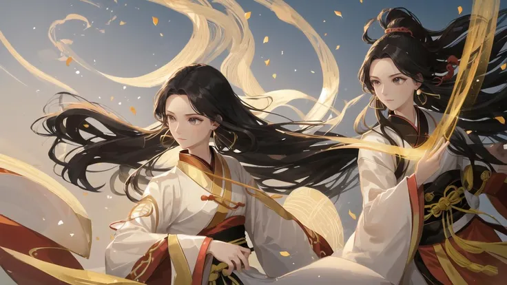oval face,(fine fingers),seductive eyes,small mouth,woman,hanfu,wuxia,KungFu,wushu,anime:0.8,
long or ringlets hair,black,browm,beige,
bracelet,earrings,knots,
fine art,minimal,backlight,looking afar,light spots,
hazy,ambient,atmosphere,petals,Miscanthus,
<lora:pastelMixStylizedAnime_pastelMixLoraVersion:0.5>