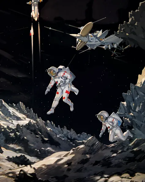 1girl in moon, Spacesuit, (Spacecraft), Star,
high quality , extra detailed , rendered, sharp face, facing viewer,
looking at viewer, <lora:Retro SciFi v.2:0.9>