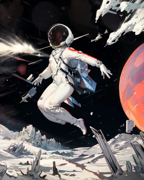 1girl in moon, Spacesuit, Spacecraft, Star,
high quality , extra detailed , rendered, sharp face, facing viewer,
looking at viewer, <lora:Retro SciFi v.2:0.9>