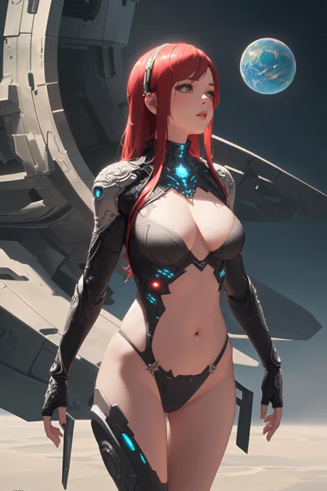 (Background:<room:1.05), out of light, night> (((masterpiece))), (Extremely detailed CG unity 8k wallpaper, masterpiece, best quality, ultra-detailed), (masterpiece, best quality, intricate details, detailed finger), ((fantasy)), 1girl, cant be this cute, scales, Leviathan Clothing, navel, ((marvelous illustration)), (detailed splash), masterpiece, best quality, intricate detail, sci-fi painting of a single female wearing a futuristic space-suit, walking on a wild alien planet with another planet in the sky, high details, moody, cinematic, trending on artstation, octane render, mist, 8k, final fantasy, photorealistic, realistic, elegant