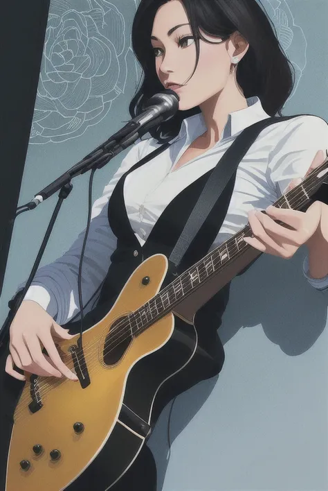 (extremely detailed CG unity 8k wallpaper),(masterpiece), (best quality), (realistic), (detailed), vaporware, shaded flat illustration, digital art, trending on artstation, highly detailed, fine detail, intricate, (backlighting), an example of Chihayafuru, Contra-alto clarinet, ;q, Devilman, Guitar synthesizer, Thomas M. Baxa, Mitchell Hooks, Flower Knight Girl, Tremolo harmonica, art by incase_a3