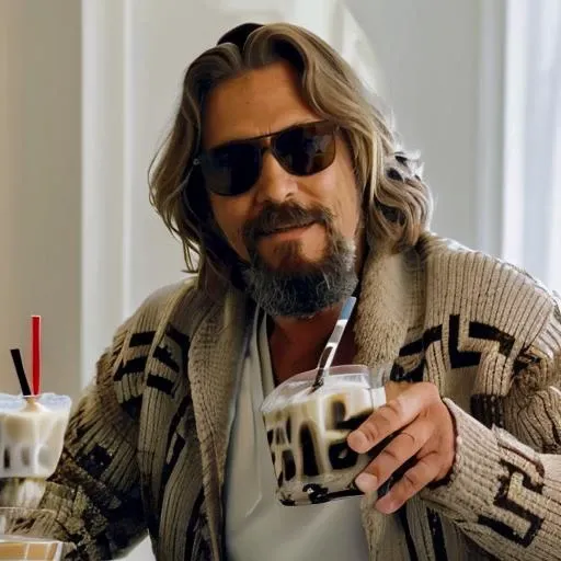 (((a man drinkin a 20 white russian at a party))) <lora:TheDudeLora:0.8> facial hair, beard, 1boy, male focus, realistic, mustache, brown hair, manly, sharpen picture, Highly detailed, masterpiece, best quality, photorealistic, sunglasses