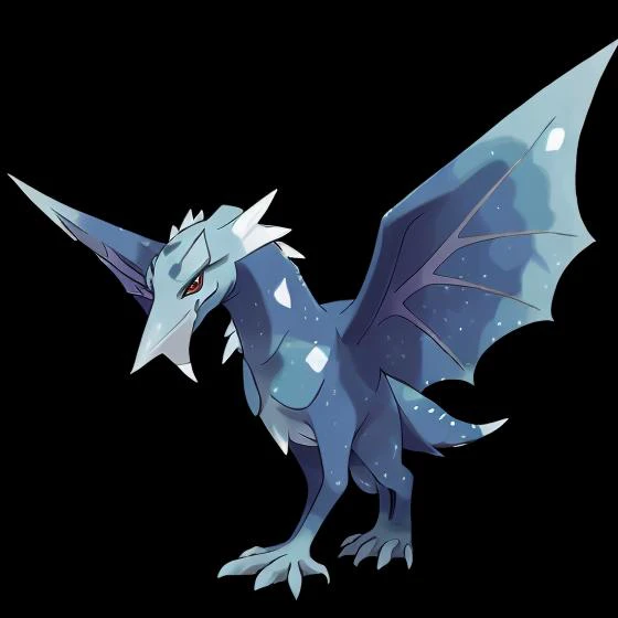 pkmn character, (((ice, water, blue))), bird, wings, beck, dragon, ((best quality)) <lora:pkmn-25:1>