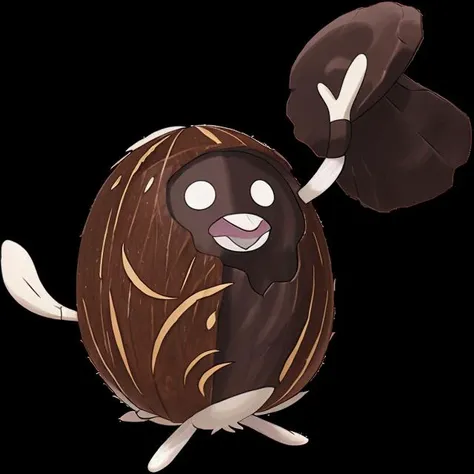 pkmn character, ((happy coconut pkmn)) ((best quality, highly detailed)), <lora:pkmn-25:1>