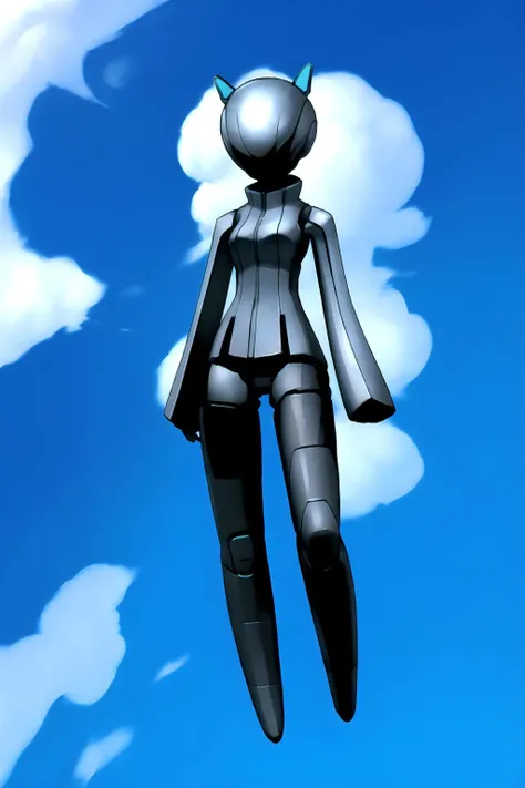 masterpiece, 1girl, neuroigirl, blue sky, android, full body