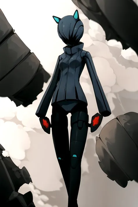 Masterpiece, best quality, Masterpiece, best quality, 1 woman , Black rabbit , ferry , conjunctivitis , sly face , indifferent face , naked , abdomen , big breasts , Long legs , hands on hips , abandoned factory , at night