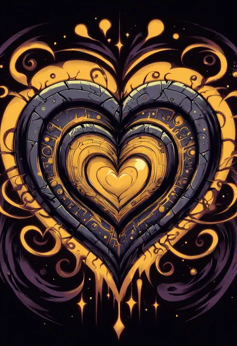 DonMD4rkT00nXL cartoon heart, dark yellow cyclonic psionic <lora:DonMD4rkT00nXL-000008:0.8>