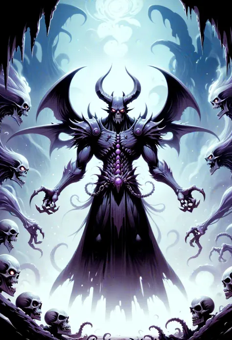 DonMD4rkT00nXL manga tikbalang, destructive abyssal entity, realm of the dead, underworld dark malevolent presence, personification of destruction, chaos, death, ultimate abyss <lora:DonMD4rkT00nXL-000008:1>