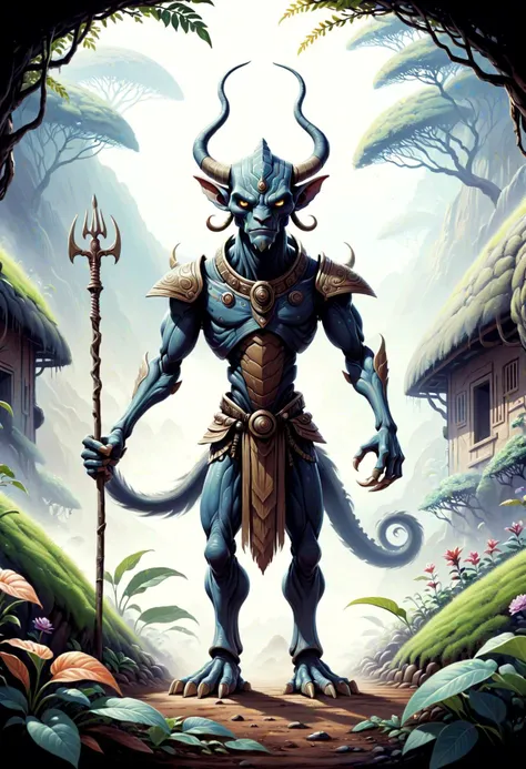 DonMD4rkT00nXL painting airavata, 1 feet small, humanoid, earth-dwelling humanoid being, affinity with the earth and nature, gardening and craftsmanship, fantasy, high-spirited,silent <lora:DonMD4rkT00nXL-000008:1>