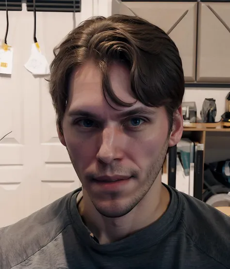 male, shirt, smirk, looking at viewer, j985 <lora:jerma985lorav1:1.1>