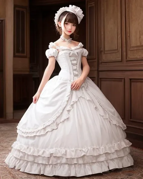 ttlolita,1girl,solo,(masterpiece,best quality),smile, looking at viewer, <lora:ttolita:0.7>,full body, indoors,