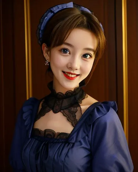 ttlolita,1girl,solo,(masterpiece,best quality),smile, looking at viewer, <lora:ttolita:0.7>,mature female,