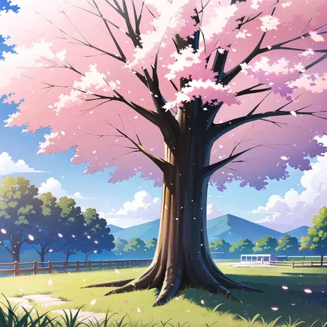 masterpiece, young, best quality, highres, young, <lora:Sakura:0.4>, sakura tree, sakura trees, falling leaves, pink leaves, trending on ArtStation, trending on CGSociety, Intricate, High Detail, Sharp focus, dramatic, best quality, highres,