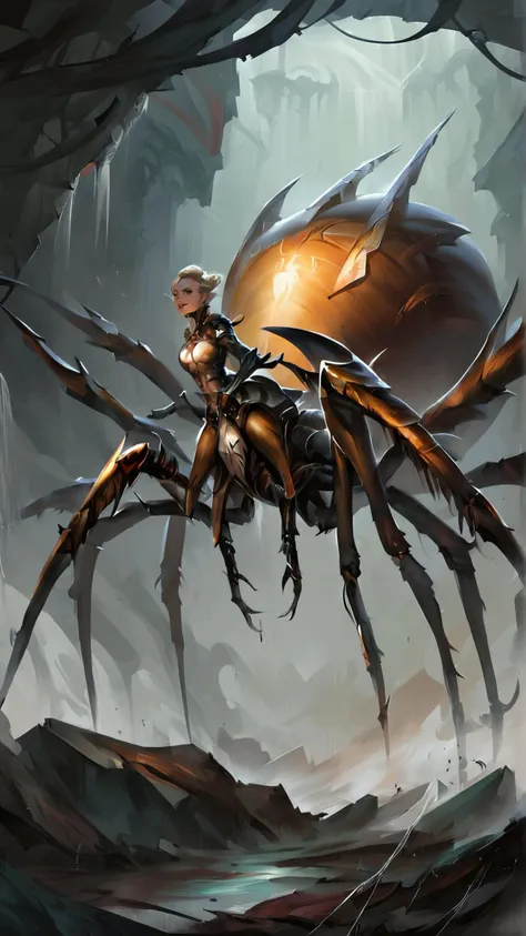<lora:4r4chn1dPony:0.65>, score_9, score_8_up, score_7_up, score_6_up, score_5_up, score_4_up, closeup of 4r4chn1d, fantasy concept art, digital art, oil painting, realistic, detailed face, solo, arachnid, creature desktop wallpaper, official_wallpaper, atmospheric, warrior, (evil:0.6), combat stance, holding a weapon, light blonde hair, British skin, Buzz cut, in location playground, (Masterpiece:1.3) (best quality:1.2) (high quality:1.1)