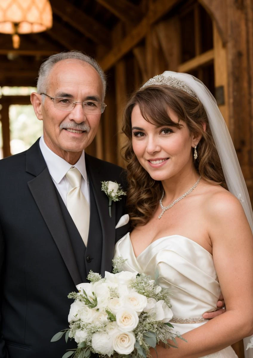 (best quality), Wedding shot of a 1man of 50yo (Mohammad Westby:1.3), Curled hair