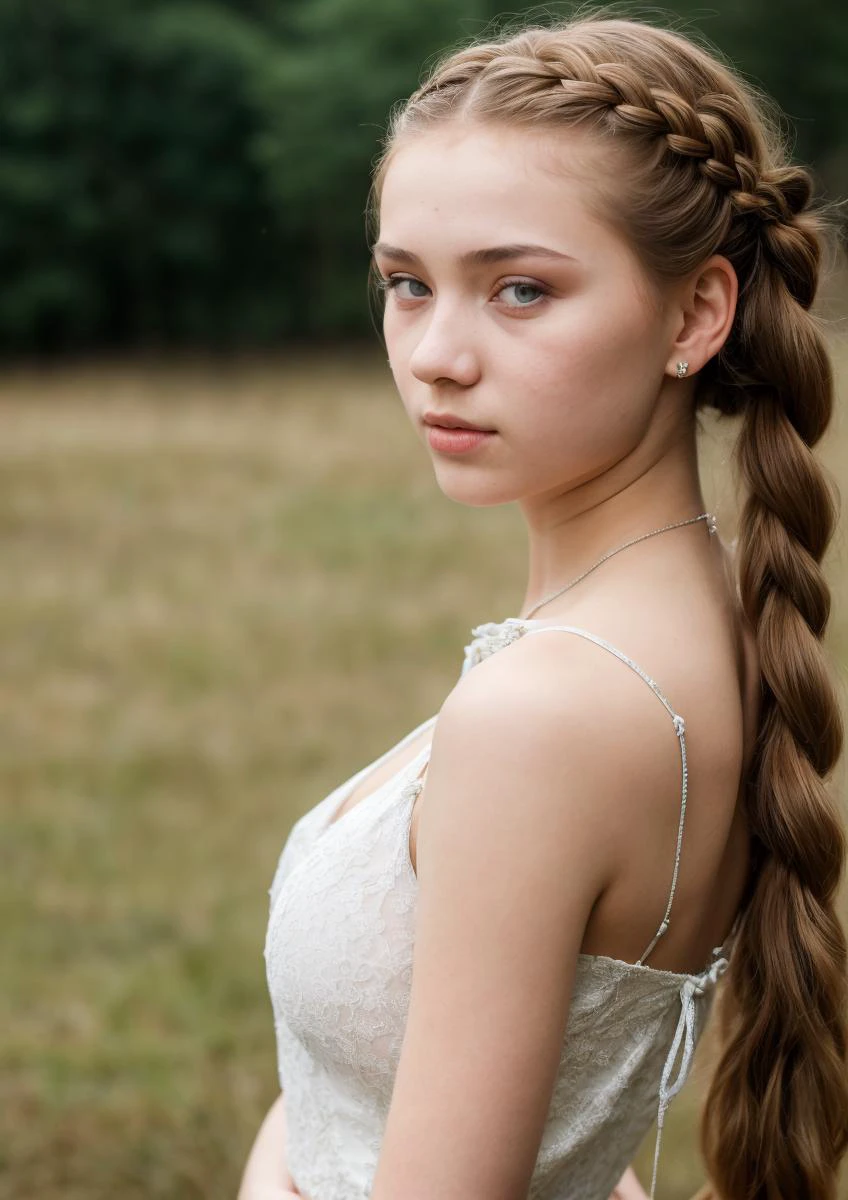(best quality), Motion blur shot of a 1girl of 18yo (ÐÐ¸Ð´Ð¸Ñ ÐоÑонова:1.3), Crown Braid hair