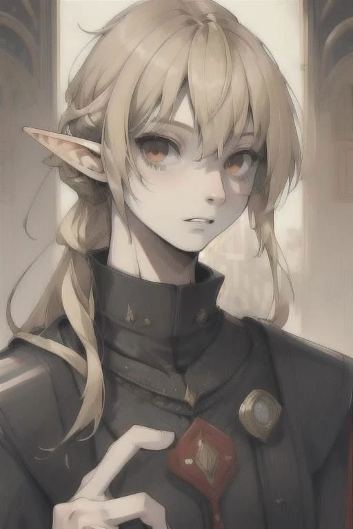 Lapanya:1.0, adult, ((flat_chest:1.5, no_breasts:1.6, flat_pectorals, androgynous_chest, no_nipples)), ((snout_nose:2.0, nonhuman_nose)), ((long_hair, blonde_hair, gray_eyes, scar_on_lip)), nose_connected_straight_to_upper_lip, ((straight_line_from_lip_to_nose)), straight_septum, ((3_fingers_1_thumb, regular_sized_hand)), pointed_ears, short_stature, round_face, chubby, high_quality, ((clearly_defined_face, detailed_face)), detailed_hands, detailed_tongue, detailed_mouth, detailed_eyes, clean_lines, best_quality, ultra_quality