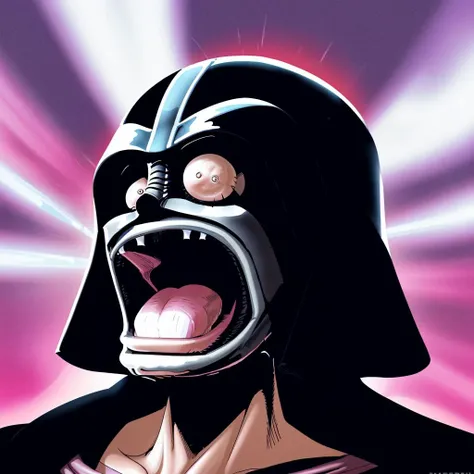 <lora:PE_OP_ShockedFaceMeme:1> PEOPShockedFace, eyes popping out, shocked face, mouth open anime, cartoon,
darth vader,
masterpiece, high resolution, octance 4k, high detail,