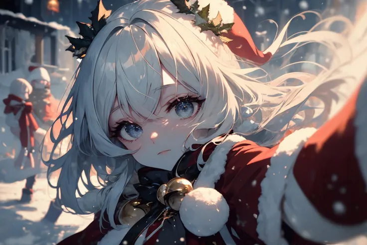 absurdres,New Year's outfit,christmas,xmas,beautiful detailed eyes,<lora:beautiful_detailed_eyes:0.8>,snow,full_shot, ((masterpiece)), (best quality),