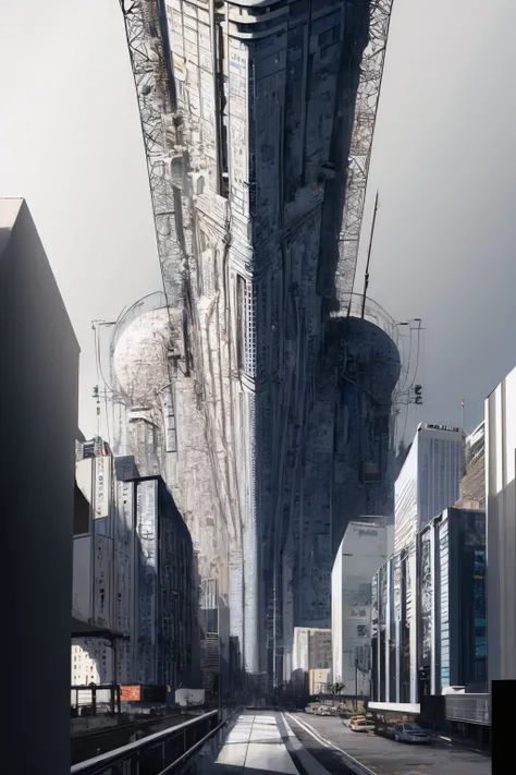 (masterpiece, best quality:1.2), lineart, abstract, skyscraper, orb