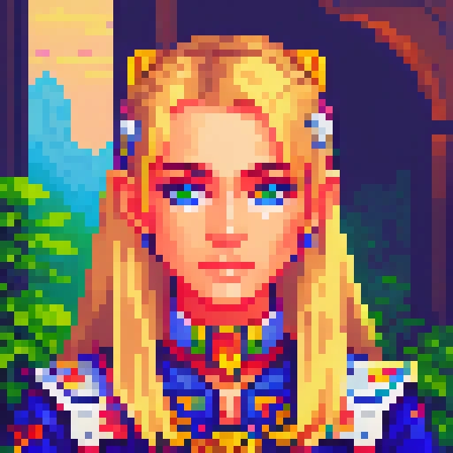 Beautiful blonde girl, stunning, detailed, portrait,
, pixel art, PixArFK,
<lora:PixArFK6415PasWithoutTE:1>