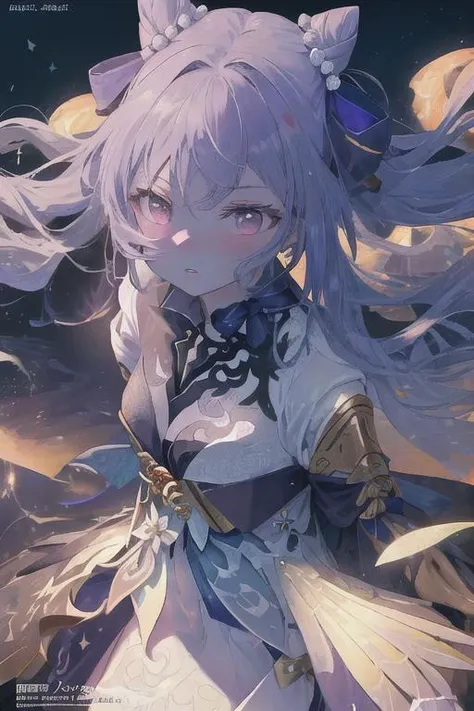 RAW, (masterpiece, best quality, photorealistic, absurdres, 8k:1.2), best lighting, complex pupils, detailed background, dusk, aqueduct,
1girl, keqing (opulent splendor) (genshin impact), beautiful face, official alternate costume, purple hair, dress, long hair, hair bun, twintails, breasts, bare shoulders, purple eyes, strapless, black dress, bangs, purple nails, strapless dress, cone hair bun, ribbon, parted lips, double bun, upper body, (close up, face focus:1.2), blushing, shy, sword, holding sword, looking up, cowboy shot, standing, bashful, star \(sky\), beautiful sky, starry sky, floating, riding crop, chocker, see-through, (magazine cover, japanese text, username, watermark, user name, FashionMagCover:2, artist name, signature:1.1),
<lora:LoRA-FashionMagCover:0.4> <lora:keqingGenshinImpact3in1_v10:1> <lora:beautiful eyes:1>