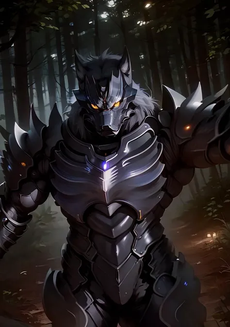 art by midjourney, CGI_Animation, (masterpiece:1.3), (best quality:1.5), anthro, (muscular), old, aged up, ((male)), (full body shot), dynamic lighting, ((male)), thick muscular body, powerful muscular body, ((bodybuilder body and wide powerful body and wide thick muscular body and powerful male body and muscles and muscled and thick arms and powerful arms and muscular arms and thick thighs and powerful legs and muscular legs and thick chest and wide chest and muscular chest and muscular abs and rippling muscles and powerful shoulders and muscular shoulders and muscular butt and thick muscular neck and powerful muscular back)), cinematic lighting, 8K, hi-fi, (perfect proportions:1.2), (armored muscular man:1.5), sharp focus, (illustration:1.1), (detailed), (intricate), (8k), (HDR), (cinematic lighting), (sharp focus), (color grading), black leather body suit, polished black armor, a wolf headed man in black armor with a horned wolf face helmet, glowing yellow eyes, Zen Aku, Zen-Aku, <lora:Zen Aku:1>