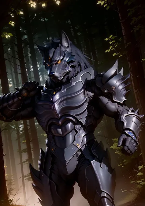 art by midjourney, CGI_Animation, (masterpiece:1.3), (best quality:1.5), anthro, (muscular), old, aged up, ((male)), (full body shot), dynamic lighting, ((male)), thick muscular body, powerful muscular body, ((bodybuilder body and wide powerful body and wide thick muscular body and powerful male body and muscles and muscled and thick arms and powerful arms and muscular arms and thick thighs and powerful legs and muscular legs and thick chest and wide chest and muscular chest and muscular abs and rippling muscles and powerful shoulders and muscular shoulders and muscular butt and thick muscular neck and powerful muscular back)), cinematic lighting, 8K, hi-fi, (perfect proportions:1.2), (armored muscular man:1.5), sharp focus, (illustration:1.1), (detailed), (intricate), (8k), (HDR), (cinematic lighting), (sharp focus), (color grading), black leather body suit, polished black armor, a wolf headed man in black armor with a horned wolf face helmet, glowing yellow eyes, Zen Aku, Zen-Aku, <lora:Zen Aku:1>