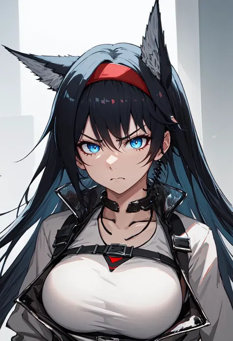 best quality, masterpiece, highres, solo, (blaze_arknights:1.10), angry, annoyed, portrait, looking at viewer, 39 <lora:blaze_arknights:0.80>