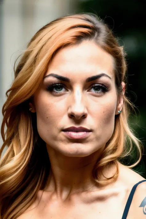 face shot of beckyL1 , (serious look), (blonde medium length hair), (hand on chin), Photorealistic, Hyperrealistic, Hyperdetailed, analog style, hip cocked, demure, detailed skin, matte skin, soft lighting, subsurface scattering, realistic, heavy shadow, masterpiece, best quality, ultra realistic, 8k, golden ratio, Intricate, High Detail, film photography, soft focus, detailed skin texture, (blush:0.5), (goosebumps:0.5), subsurface scattering