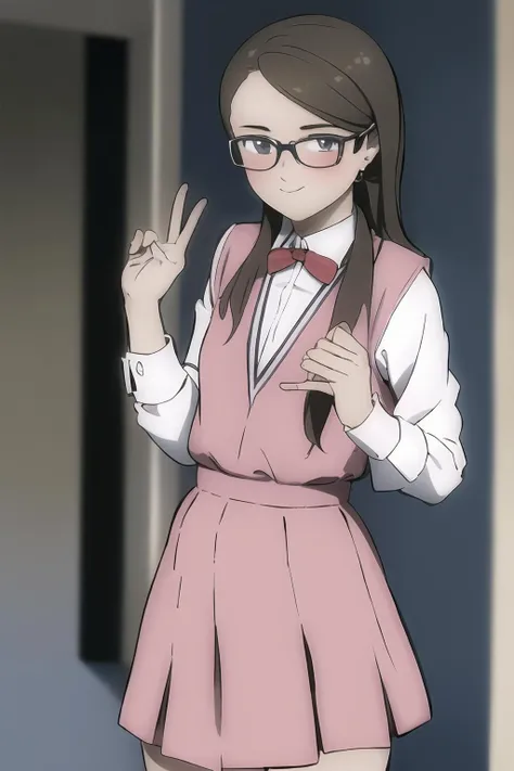 1girl, schoolgirl, glasses, nerd, <lora:Temon style:0.8> temon style