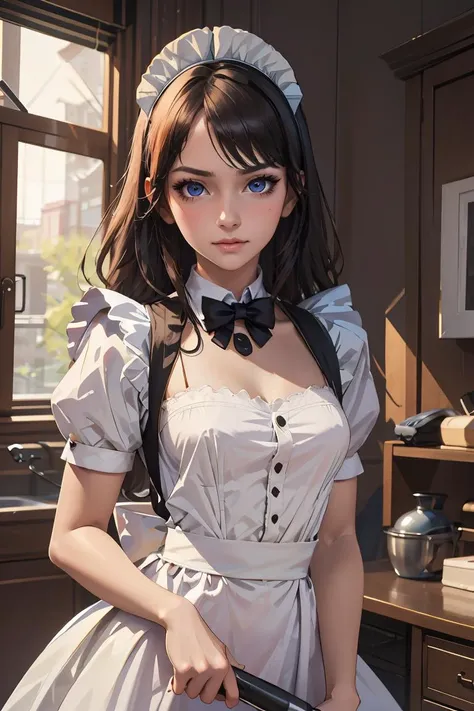 (masterpiece, best quality), 1girl, beautiful face, <lora:victorian_maid-1.0:1> maid, raffinate
