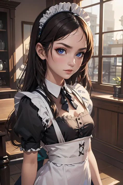 (masterpiece, best quality), 1girl, beautiful face, <lora:victorian_maid-1.0:1> maid, raffinate