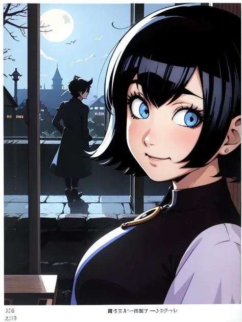 ( hyper realism, anime, manga) <lora:add_detail:-0.6> <lora:toriyama_akira_3:0.3> toriyama akira (fine lineart) <lora:duo artstyle:1> retro art style, crescent moon, , village, mavis dracula,
( black dress, (Black:5) ( tied hair, black hair, light blue eyes,) , staring, , dark room, evil, night, ambient candlelight , hotel transylvania, bat, bedroom, indoors, , blush, depth of field, <lora:hoteltransylvania_mavisdracula-10:0.6> mature female,