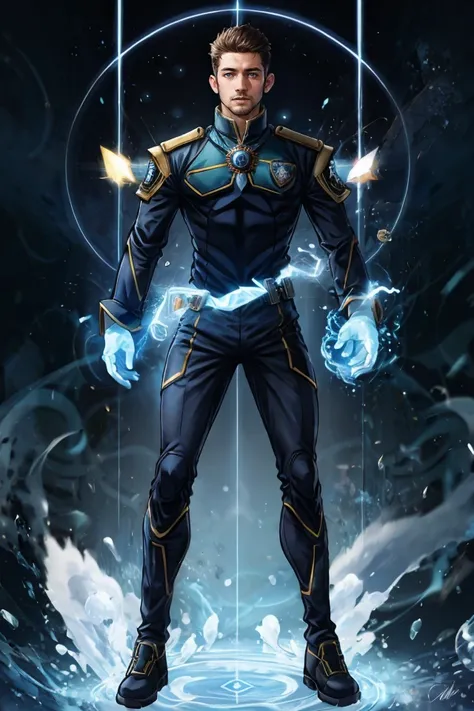 1man, combat pose, full-body, elemental mages, wearing futuristic mage uniform, short hair, casting elemental magic, surrounded by elemental energy, special effects, waning light, hyperdetailed, accurate proportionate, realistic,<lora:PrideComics:0.8>,.