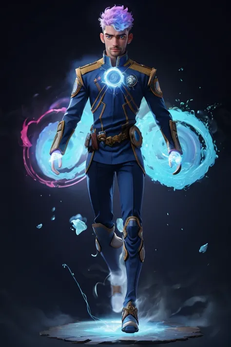 1man, combat pose, full-body, elemental mages, wearing futuristic mage uniform, short hair, casting elemental magic, surrounded by elemental energy, special effects, waning light, hyperdetailed, accurate proportionate, realistic,<lora:PrideComics:0.8>,.