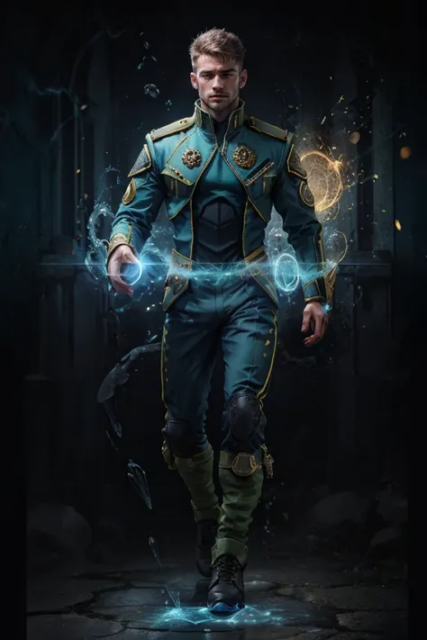 1man, combat pose, full-body, elemental mages, wearing futuristic mage uniform, short hair, casting elemental magic, surrounded by elemental energy, special effects, waning light, hyperdetailed, accurate proportionate, realistic,<lora:PrideComics:0.8>,.