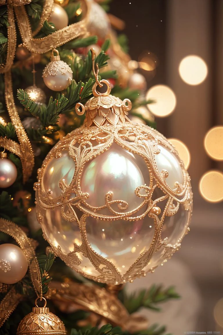 (highly detailed, intricate detail), christmas, pearl, SSGI, SSAO, cgi, symetrical, octane render, 35mm, bokeh, 9:16, (intricate details:1.12), hdr, (intricate details, hyperdetailed:1.15),