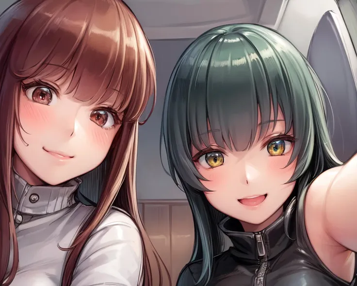 <lyco:tsuda_nanafushi-NAI-LyCORIS:0.8>
pov, 2girls, taking a selfie, smiling