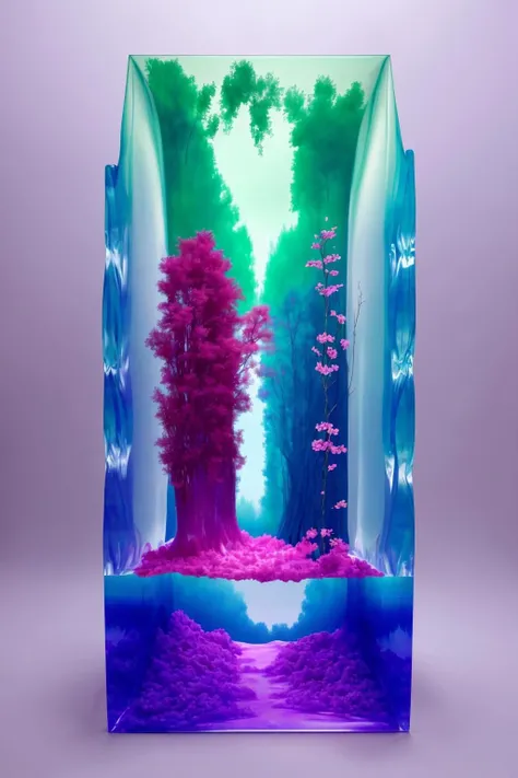 Painting: Layers of translucent acrylics creating an illusion of depth, inviting viewers to peer into a hidden dimension. ,  con_art2