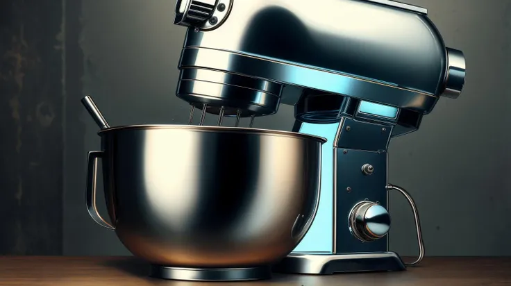 <lora:ChromeTech-21:0.85> chrometech Stand mixer