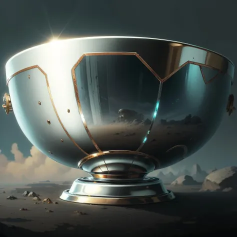 <lora:ChromeTech-21:0.6> chrometech scifi, metallic , chrome, decorative bowl, ZonaiAI decorative bowl <lora:ZonaiAI-000011:0.6> <lora:zoom_slider_v1:-6>