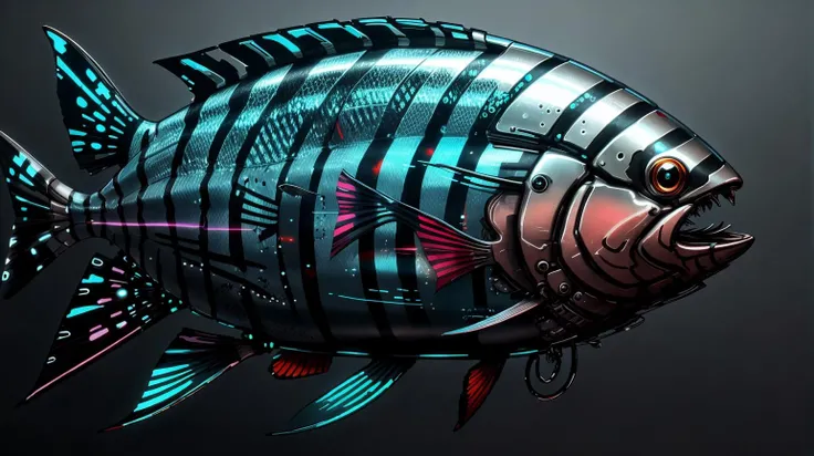 <lora:ChromeTech-21:0.6> chrometech fish, CyberpunkAI fish <lora:CyberPunkAI:0.5>