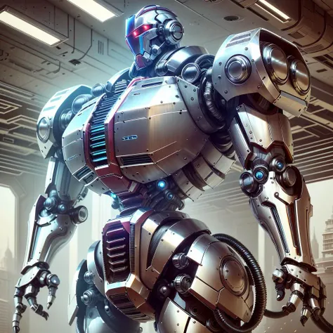 chrometech , scifi,  futuristic, metallic , chrome , battle mech, colossal , utopia, destruction, <lora:ChromeTech:1>