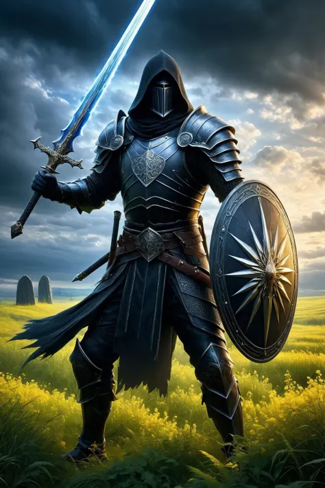 by Phil Koch and Miho Hiranoin the style of Igor Zenin, character, sword and shield <lora:sword_and_shield:0.45>, digital oil pastel on canvas<lora:oil_pastel:1.00> of a cinematic photo <lora:juggernaut_cinematic:1.00>