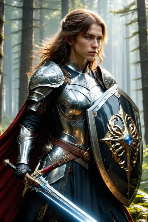 by (((Arkhip Kuindzhi) and Frank Xavier Leyendecker) and Ivan Shishkin) and Siya Oum, character, sword and shield <lora:sword_and_shield:0.45>, cinematic , hyperdetailed photography, <lora:more_art:0.30><lora:RMSDXL_Enhance:0.75><lora:RMSDXL_Creative:0.75><lora:RMSDXL_Photo:0.75><lora:RMSDXL_Darkness_Cinema:0.75><lora:faetastic:0.25>